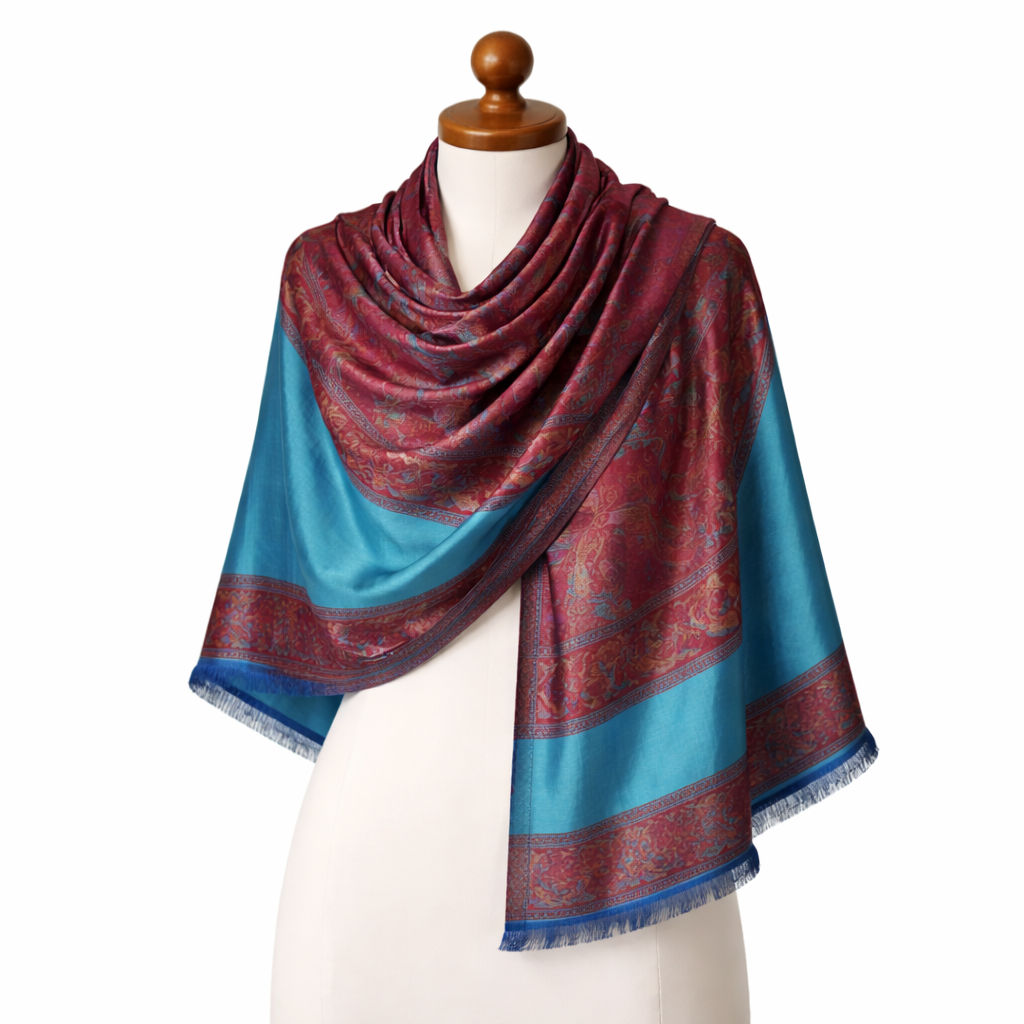 Azure Floral Design Modal Stole